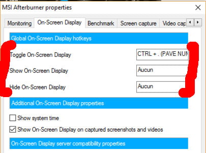 enable MSI Afterburner On Screen Display FPS counter