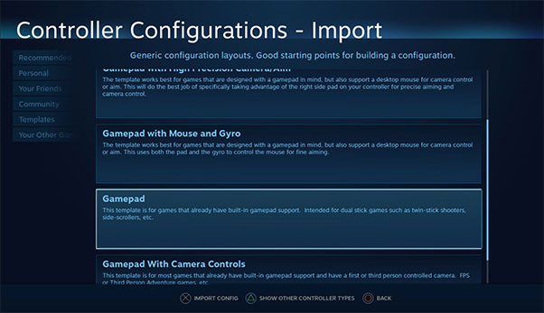 PS4 controller works in big picture but not in-game using Steam