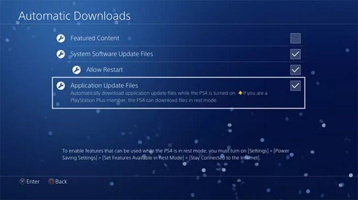 PS4 game updates download