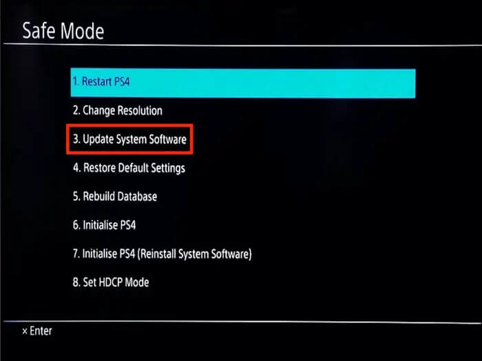 Install PS4 update via Safe Mode