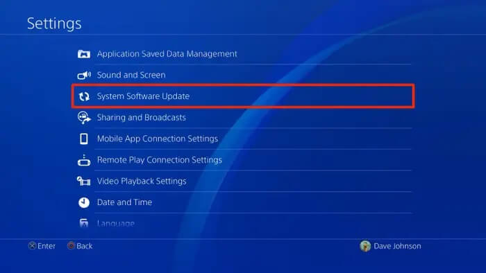 update system software updates on PS4