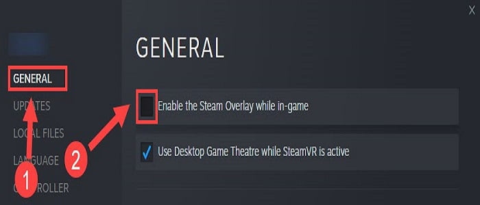 Disable Overlay in Steam to boost gaming