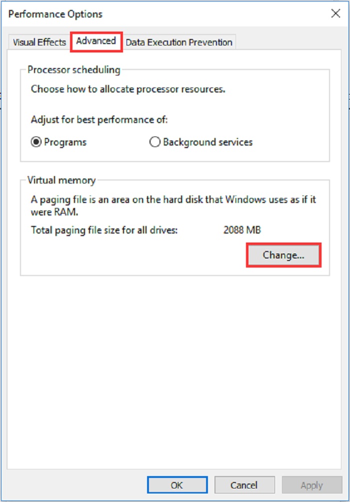 Reset Virtual Memory To Fix 100% Disk Usage in Windows 10 Task manager
