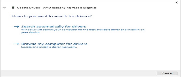 search automatically for drivers to install on Windows 10