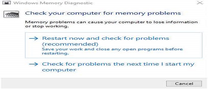 Run a Memory Check in Windows 10