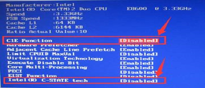 Disable C-States in BIOS