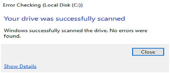 Run a Disk Check in Windows 10