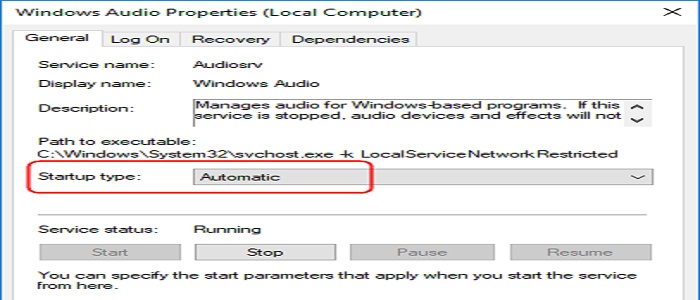 Windows Audio Properties Local Computer