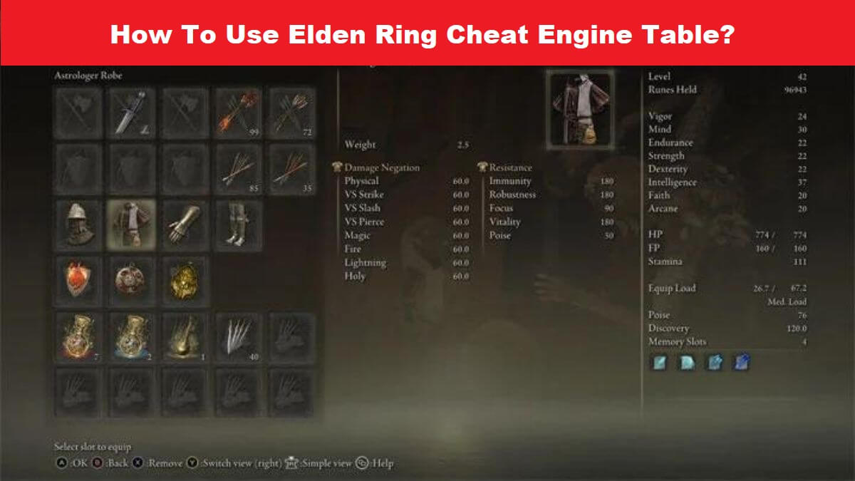 How To Use Elden Ring Cheat Engine Table For Offline Gameplay
