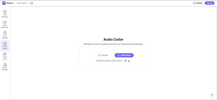 Media.io online YouTube audio extractor