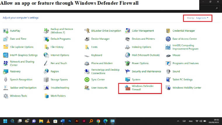 open Windows Defender Firewall on Windows 10 to fix Steam won't open