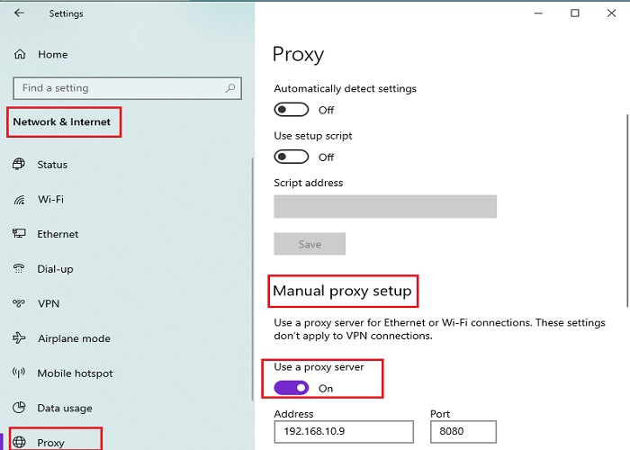 Change your Network connection settings