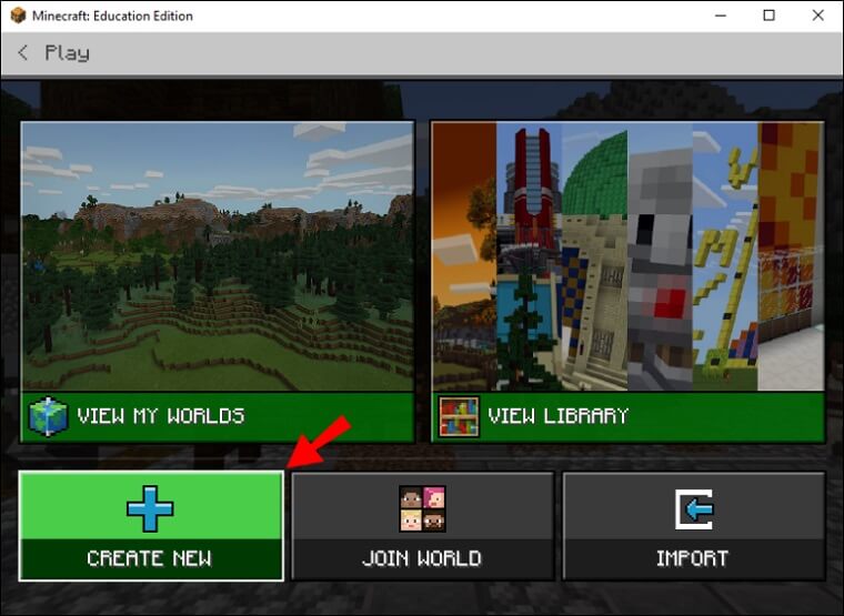 Start creating a new world to enable cheats in Minecraft Education Edition.
