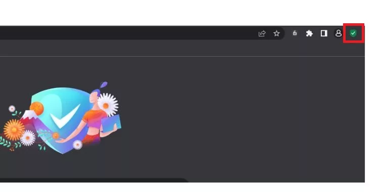 Security and Privacy Center symbol is shown next to profile icon