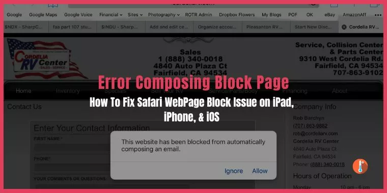 How To Fix Error "Composing Block Page" iPhone, iPad Using Safari
