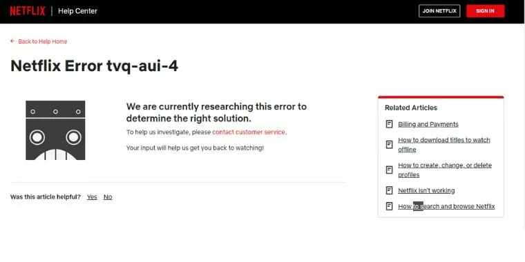 What Does Netflix Error Code Tvq-Aui-4 Means?