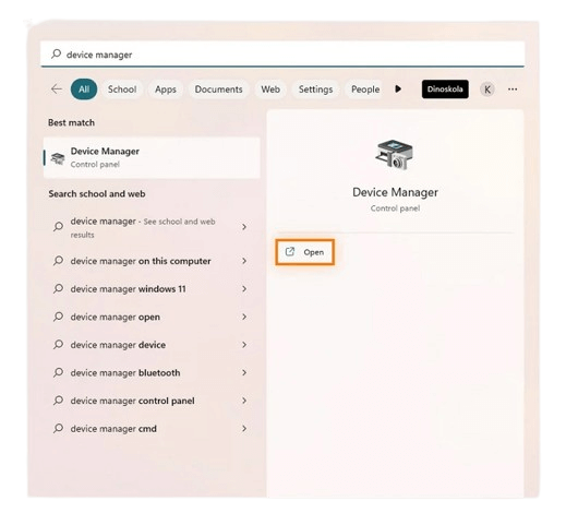 Search Device Manager in Windows 11