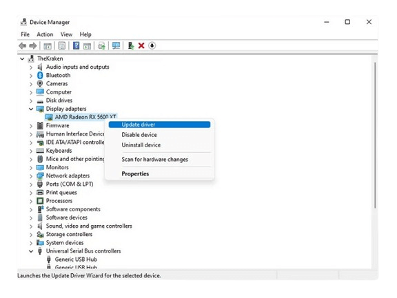 Update graphics drivers on Windows 11