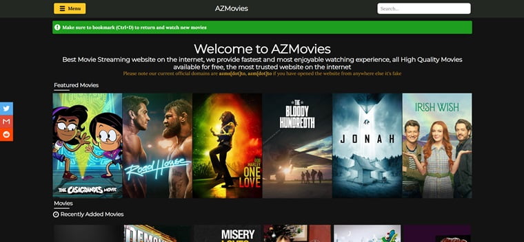 One of the most well-known and established websites for free movies is AZMovies
