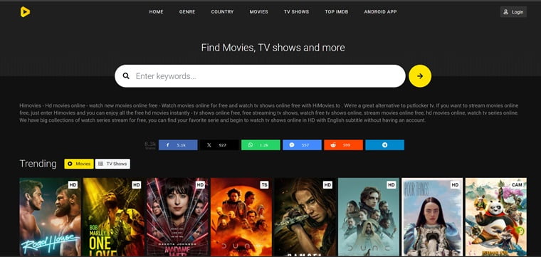 HiMovies is one of the more recent entries to the free movie streaming industry, and it's fresh to our list. 