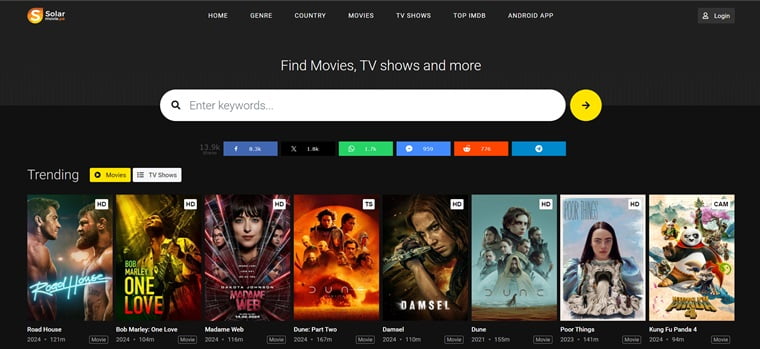 When it comes to free movies or seasons SolarMovie is the best place to hang on. It's the No. 1 free movie website with the best personalization options.